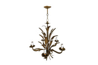 Mid-Century French Gilt Metal Wheat Sheaf Chandelier