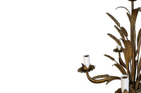 Mid-Century French Gilt Metal Wheat Sheaf Chandelier