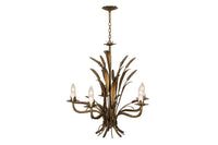 Mid-Century French Gilt Metal Wheat Sheaf Chandelier