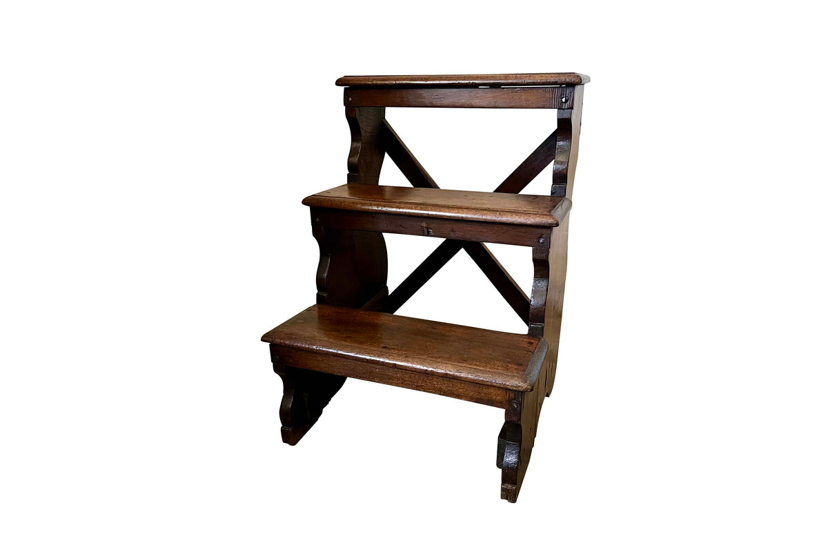 18th Century French Walnut Library Steps