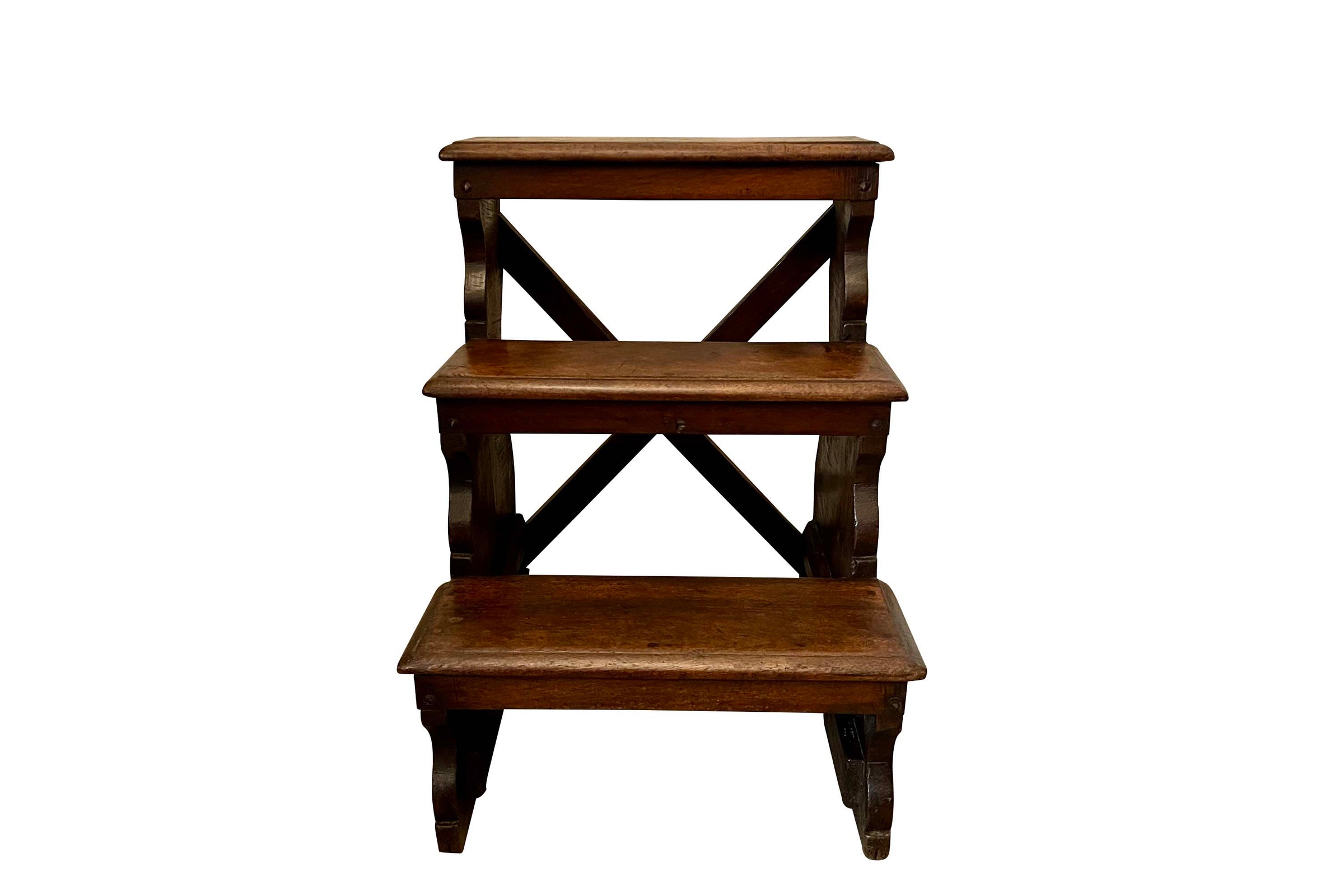 18th Century French Walnut Library Steps