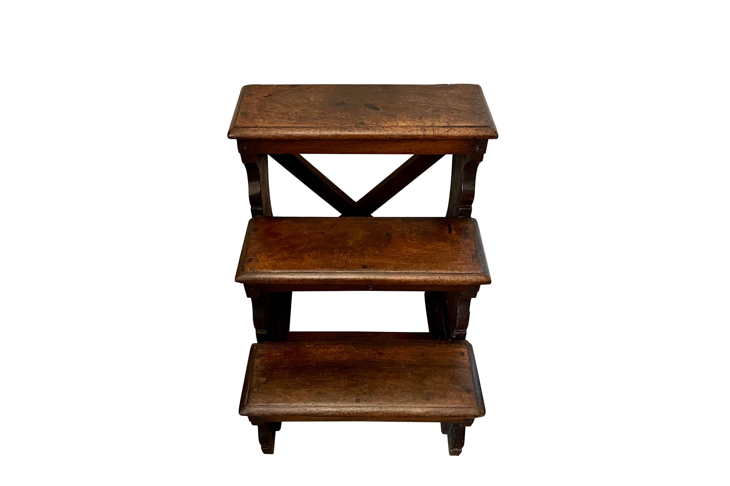 18th Century French Walnut Library Steps