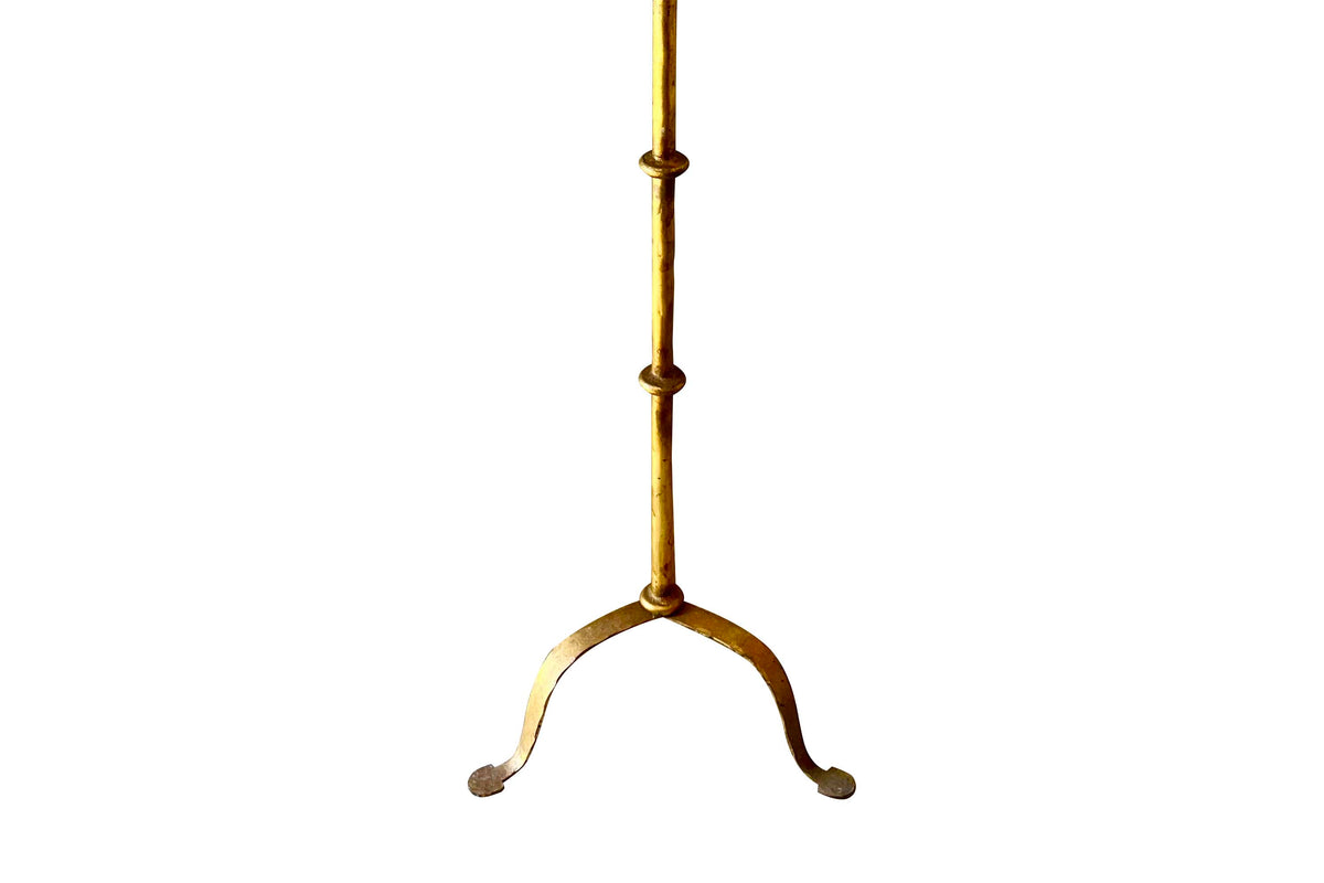 Mid-Century Spanish Gilt Iron Floor Lamp