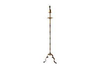 A sculptural Mid-Century Spanish floor lamp in gilt iron, dating from the 1950–60s. 