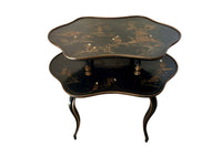 Mid-Century French Two Tiered Chinoiserie Occasional Table