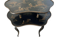 Mid-Century French Two Tiered Chinoiserie Occasional Table