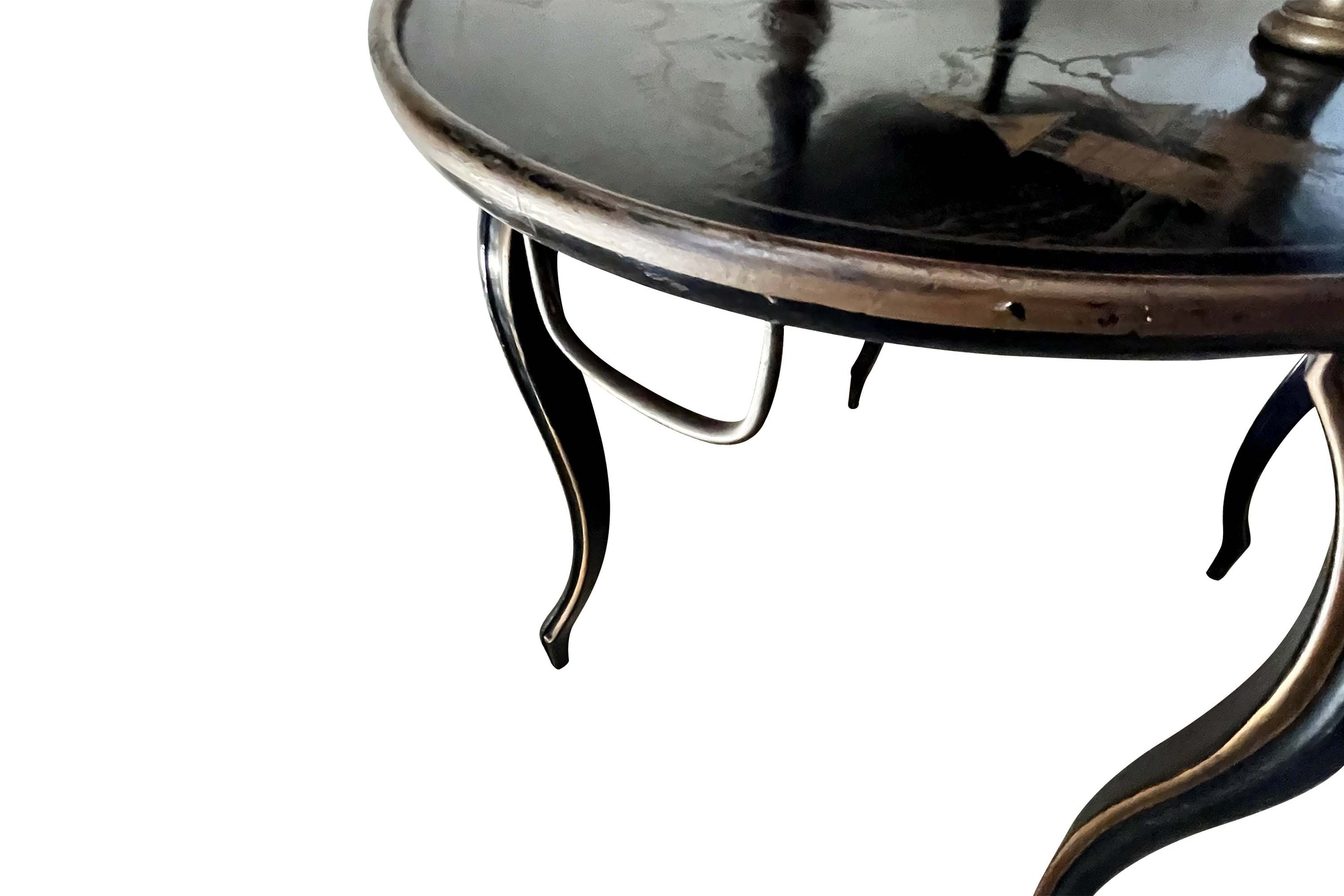 Mid-Century French Two Tiered Chinoiserie Occasional Table
