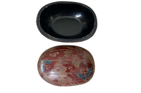 Large Early 20th Century Oriental Lacquered Melon-Form Box