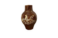 LARGE 19TH CENTURY FRENCH FOLK POTTERY JUG WITH ROOSTER DECORATION -RECENTLY RESERVED-