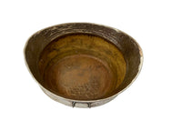 PAIR OF LARGE 1970'S  ITALIAN HAMMERED SILVERPLATE OVAL VASQUES