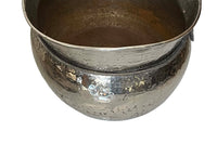 PAIR OF LARGE 1970'S  ITALIAN HAMMERED SILVERPLATE OVAL VASQUES
