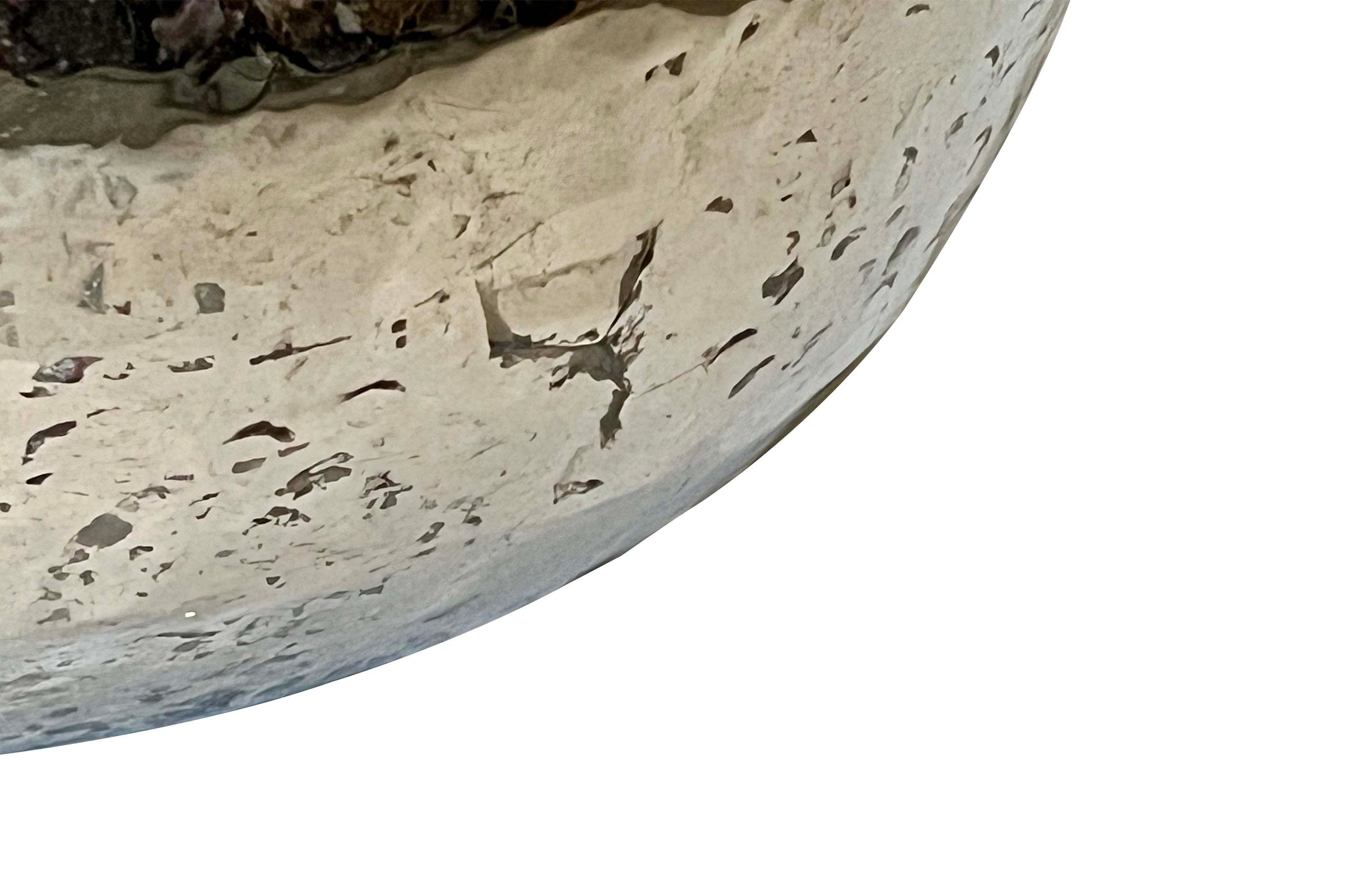 PAIR OF LARGE 1970'S  ITALIAN HAMMERED SILVERPLATE OVAL VASQUES