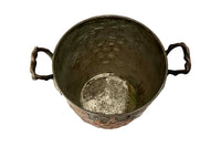 Early 20th Century French Embossed Copper Champagne Bucket with Grapevine Handles 