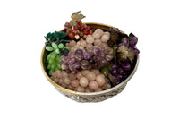 Mid-Century Italian Silver Plate Bowl with Stone Grapes
