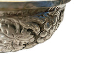 Mid-Century Italian Silver Plate Bowl with Stone Grapes