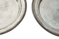 Pair of Late 19th Century Belle Époque Silver-Plated Hotel Serving Platters from the Hotel Bristol, Beaulieu-sur-Mer