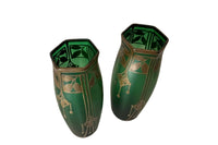 Pair of Early 20th Century Austrian Secessionist Satin Glass Vases