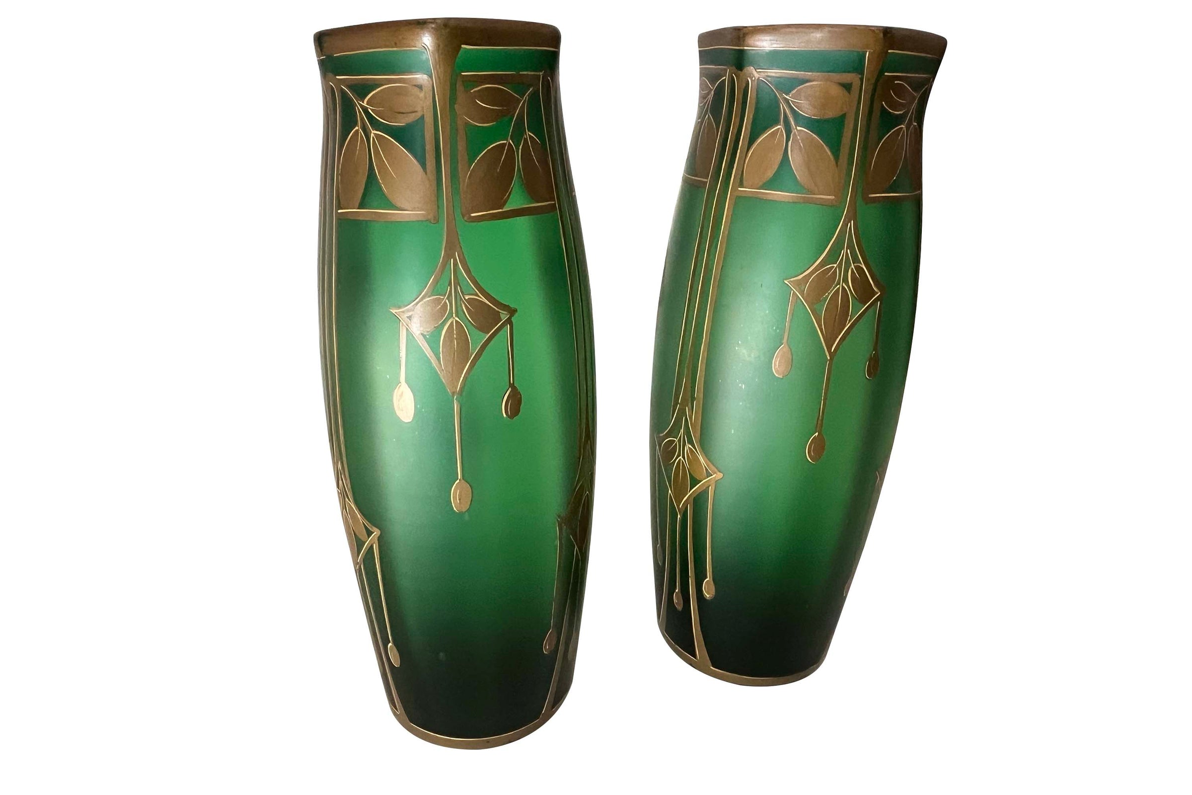 PAIR OF EARLY 20TH CENTURY AUSTRIAN SECESSIONIST VASES -CURRENTLY RESERVED-
