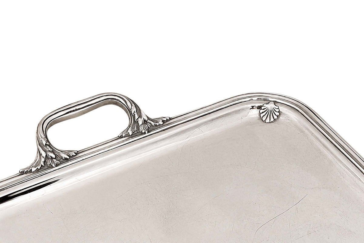 Mid Century French Silver-Plated Serving Tray by Plasait Orfèvre
