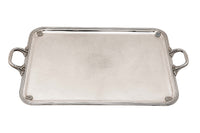 Mid Century French Silver-Plated Serving Tray by Plasait Orfèvre 