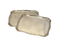 Near Pair of Mid-Century French Silver Plate Cocktail Trays