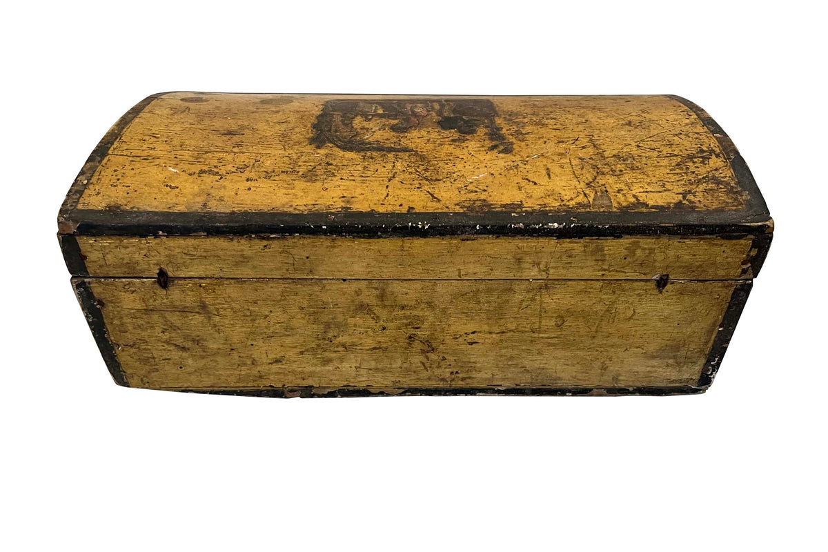 early 19th Century Scandinavian Folk Art dome-top box.