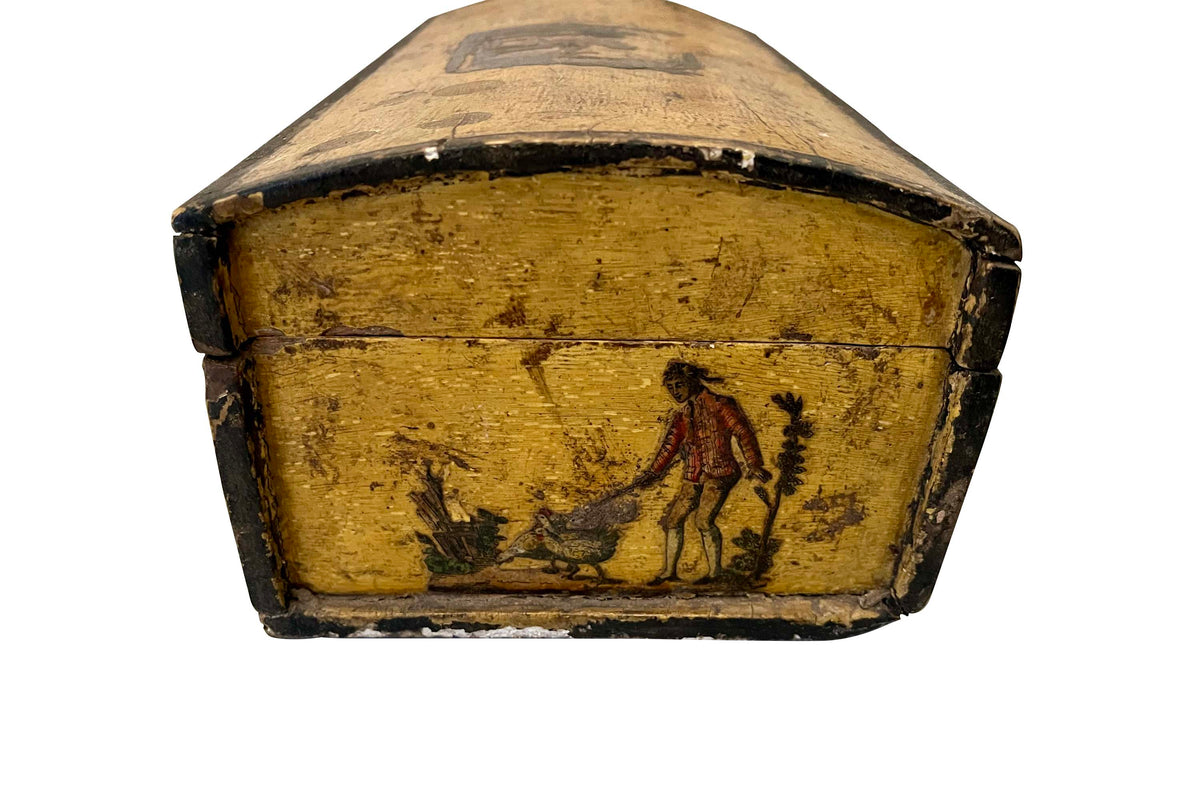 early 19th Century Scandinavian Folk Art dome-top box.