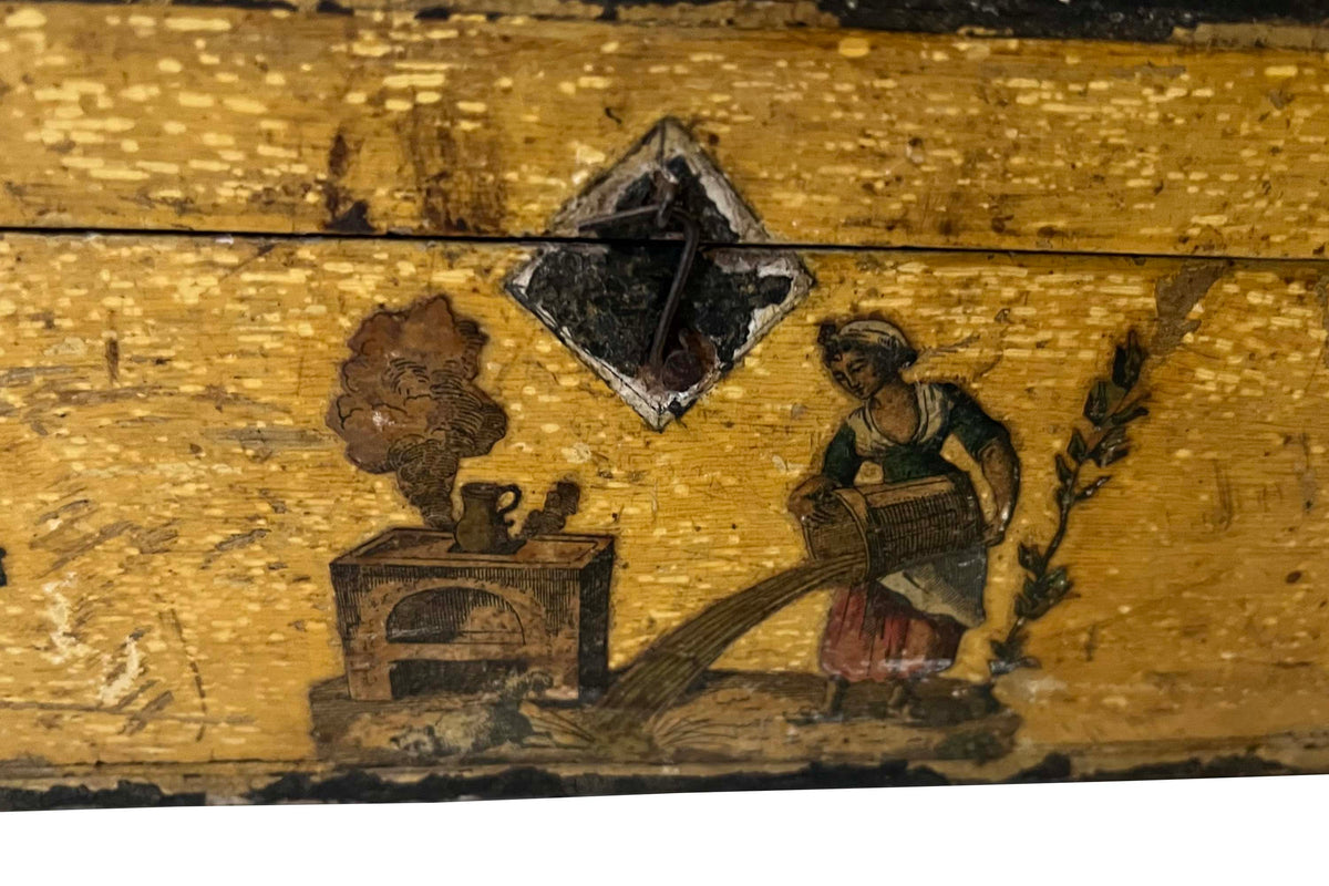 early 19th Century Scandinavian Folk Art dome-top box.