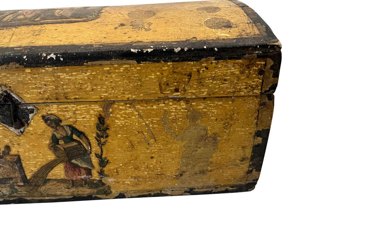 early 19th Century Scandinavian Folk Art dome-top box.