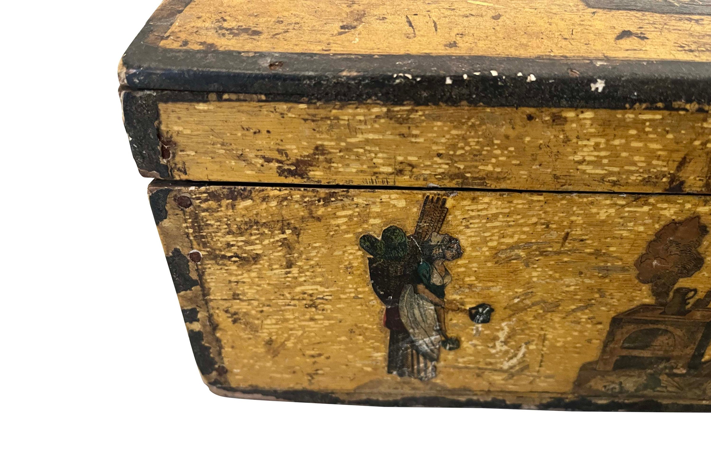 early 19th Century Scandinavian Folk Art dome-top box.