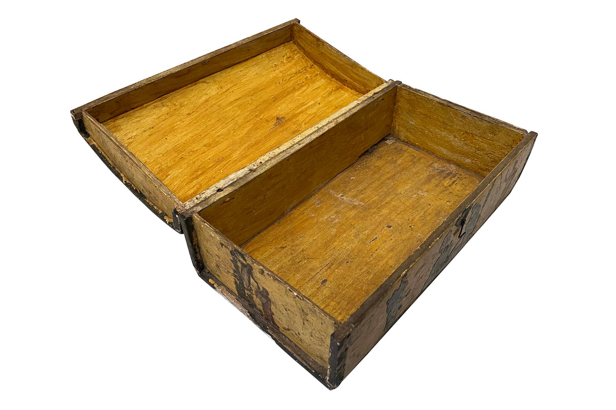 early 19th Century Scandinavian Folk Art dome-top box.