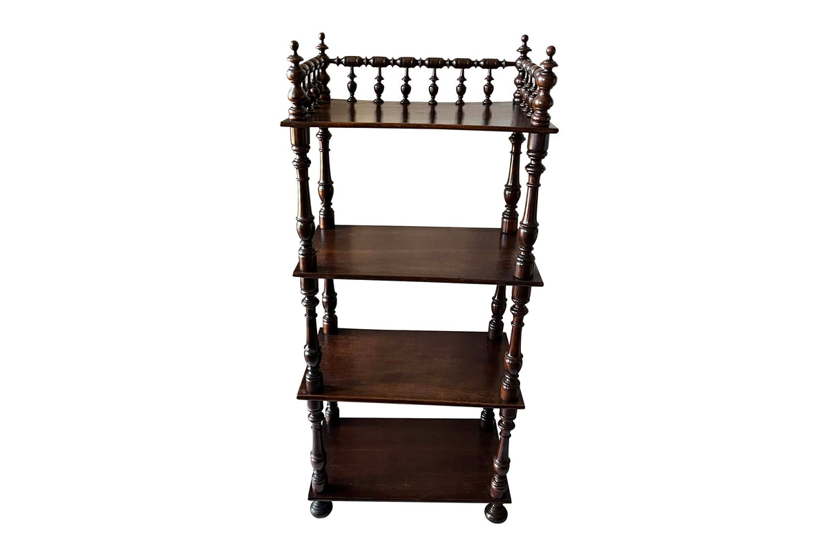 Early 20th Century French Étagère Shelves with Turned Gallery