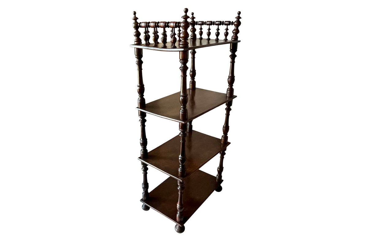Early 20th Century French Étagère Shelves with Turned Gallery