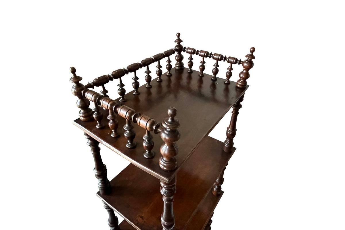 Early 20th Century French Étagère Shelves with Turned Gallery