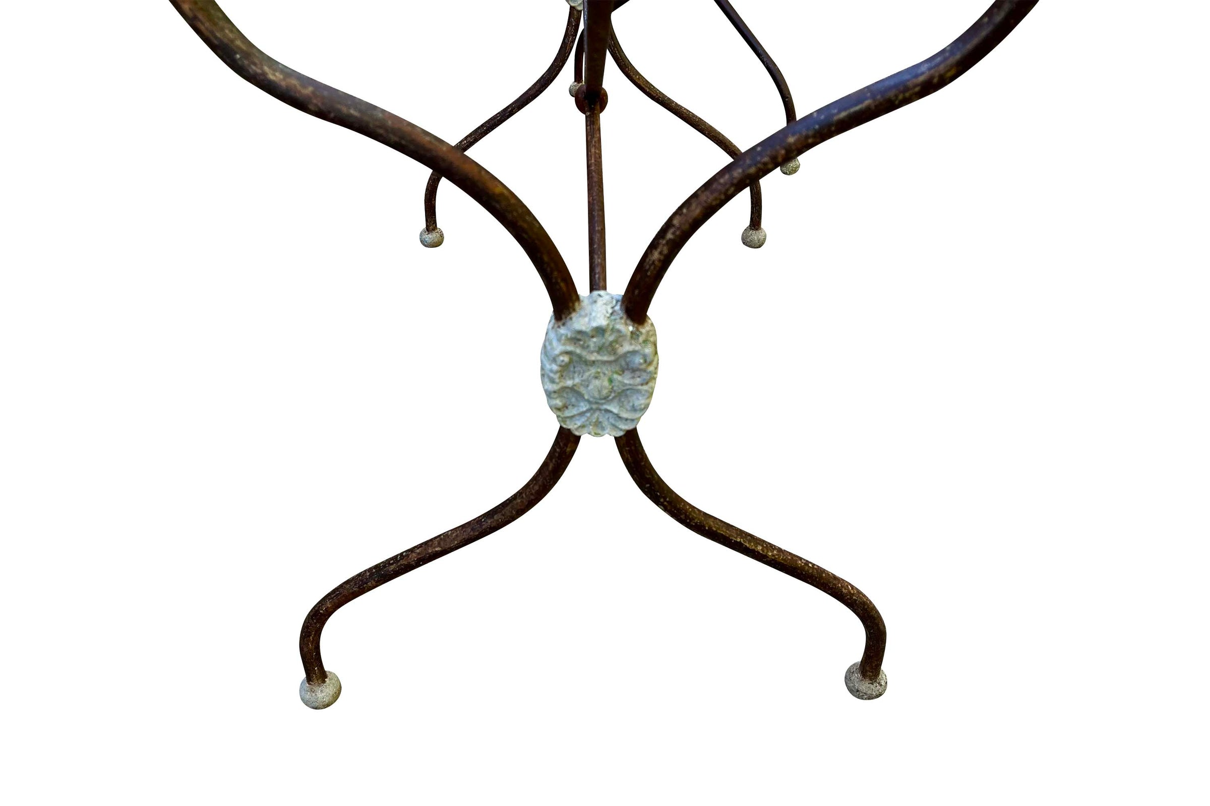 Pair of 19th Century French Wrought Iron and Marble Presentation Tables