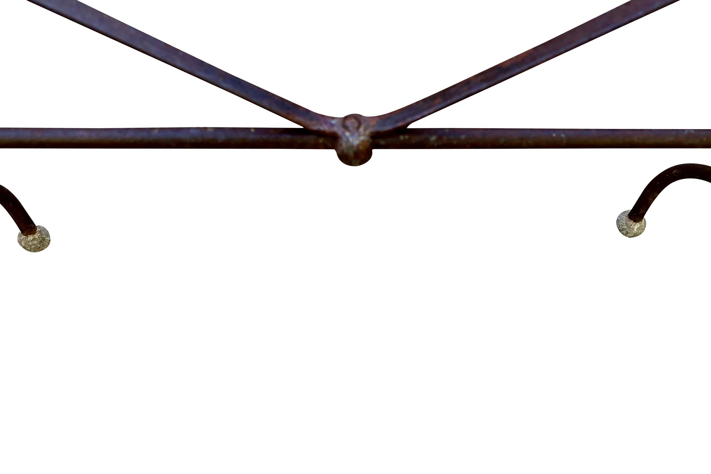 Pair of 19th Century French Wrought Iron and Marble Presentation Tables