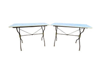Pair of 19th Century French Wrought Iron and Marble Presentation Tables