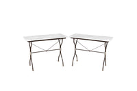 Pair of 19th Century French Wrought Iron and Marble Presentation Tables