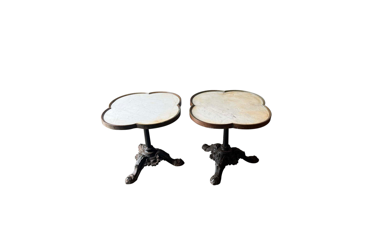 Pair of 19th Century French Pourailly & Charlionnais Quatrefoil Low Guéridon Tables
