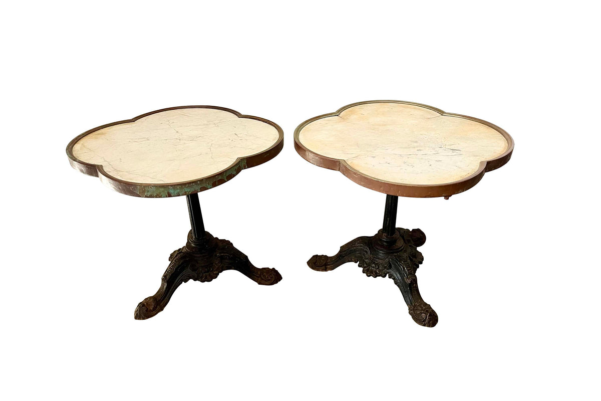 Pair of 19th Century French Pourailly & Charlionnais Quatrefoil Low Guéridon Tables