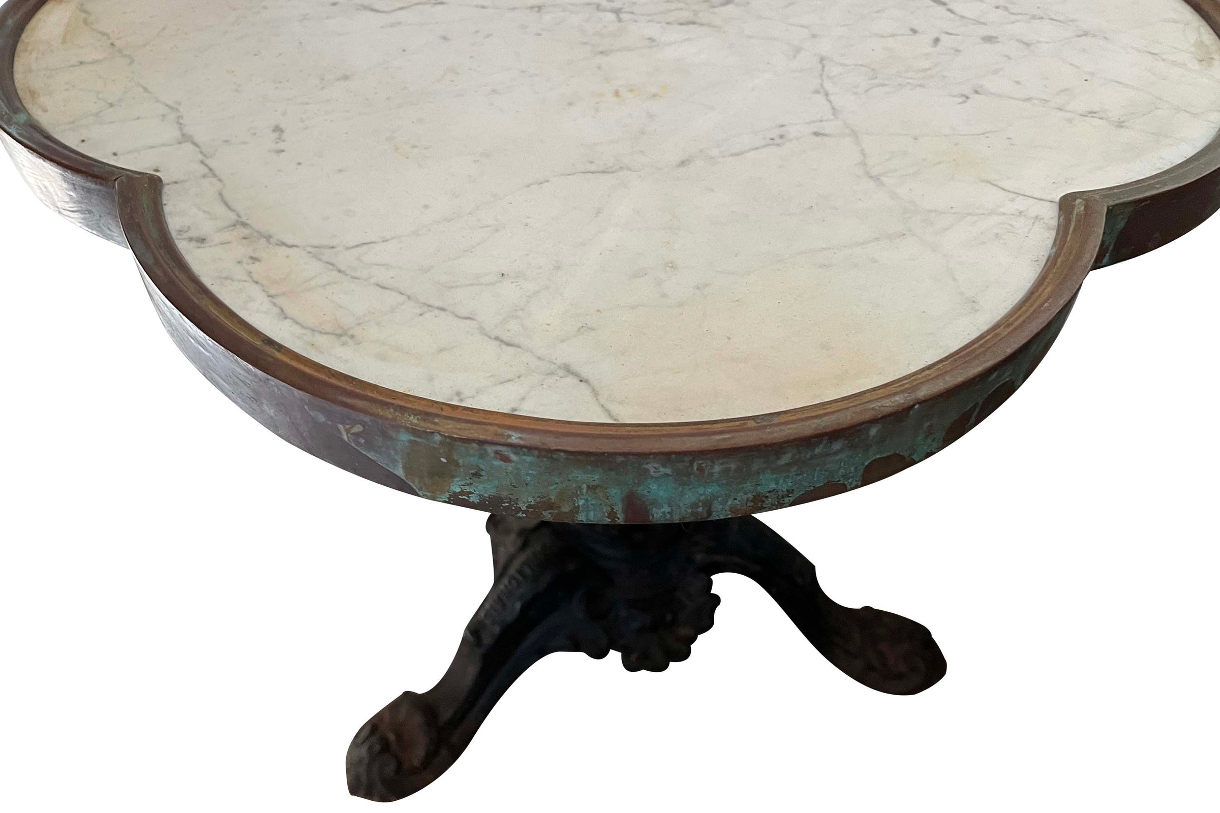 Pair of 19th Century French Pourailly & Charlionnais Quatrefoil Low Guéridon Tables