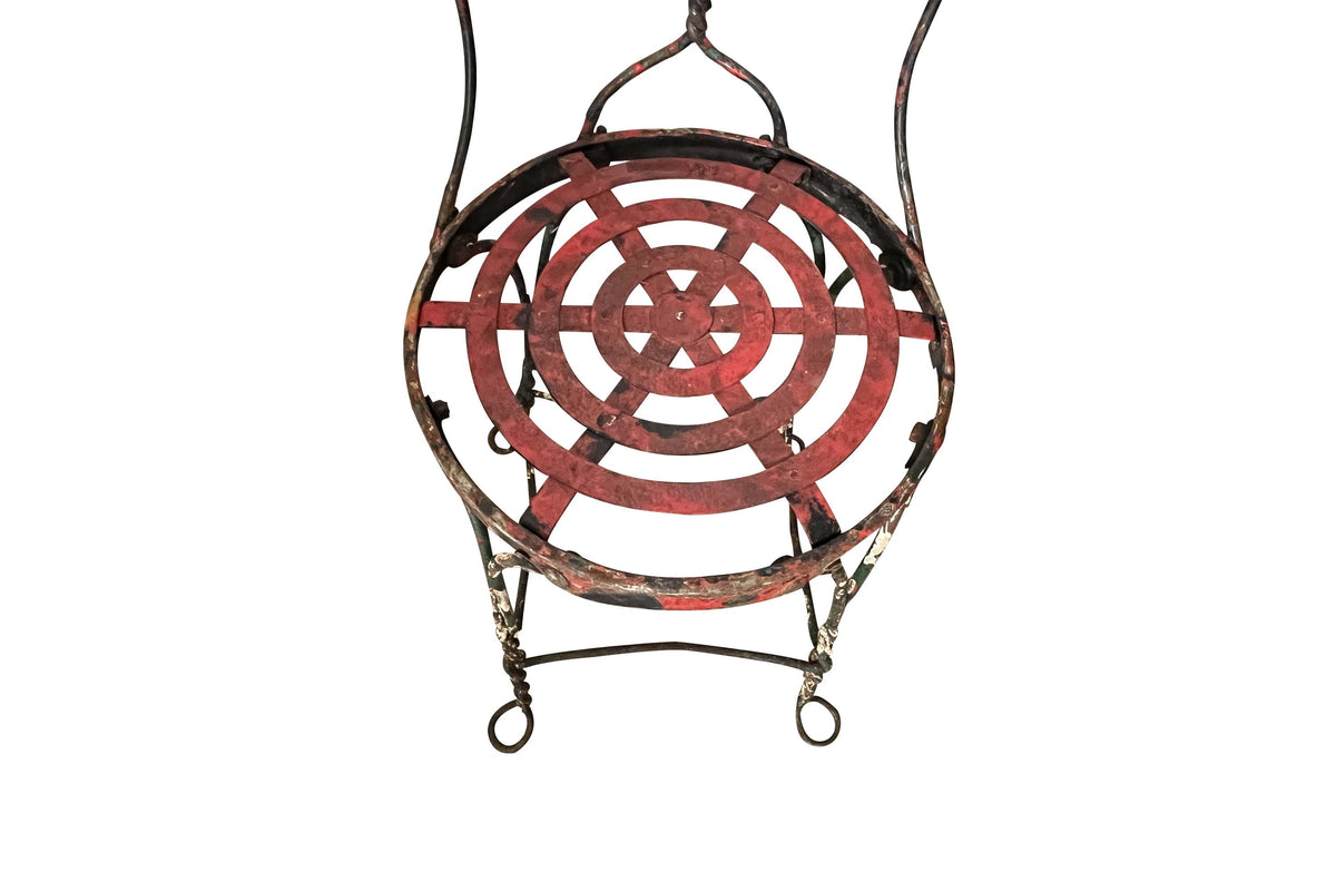 Pair of Mid-Century French ‘Bouchon de Champagne’ Wrought-Iron Garden Chairs