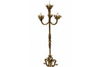 MID-CENTURY SPANISH GILT IRON FOUR-LIGHT FLOOR LAMP