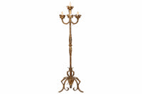 MID-CENTURY SPANISH GILT IRON FOUR-LIGHT FLOOR LAMP