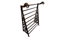 Late 19th Century French wrought iron fire front hearth boot and shoe drying rack with dog motifs