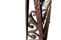 Late 19th Century French wrought iron fire front hearth boot and shoe drying rack with dog motifs