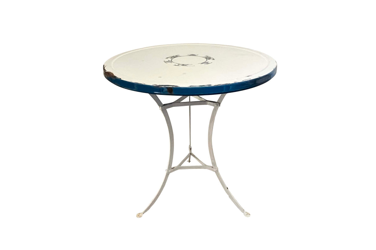 Early 20th Century French Enamelled Café Table with Secessionist Decoration