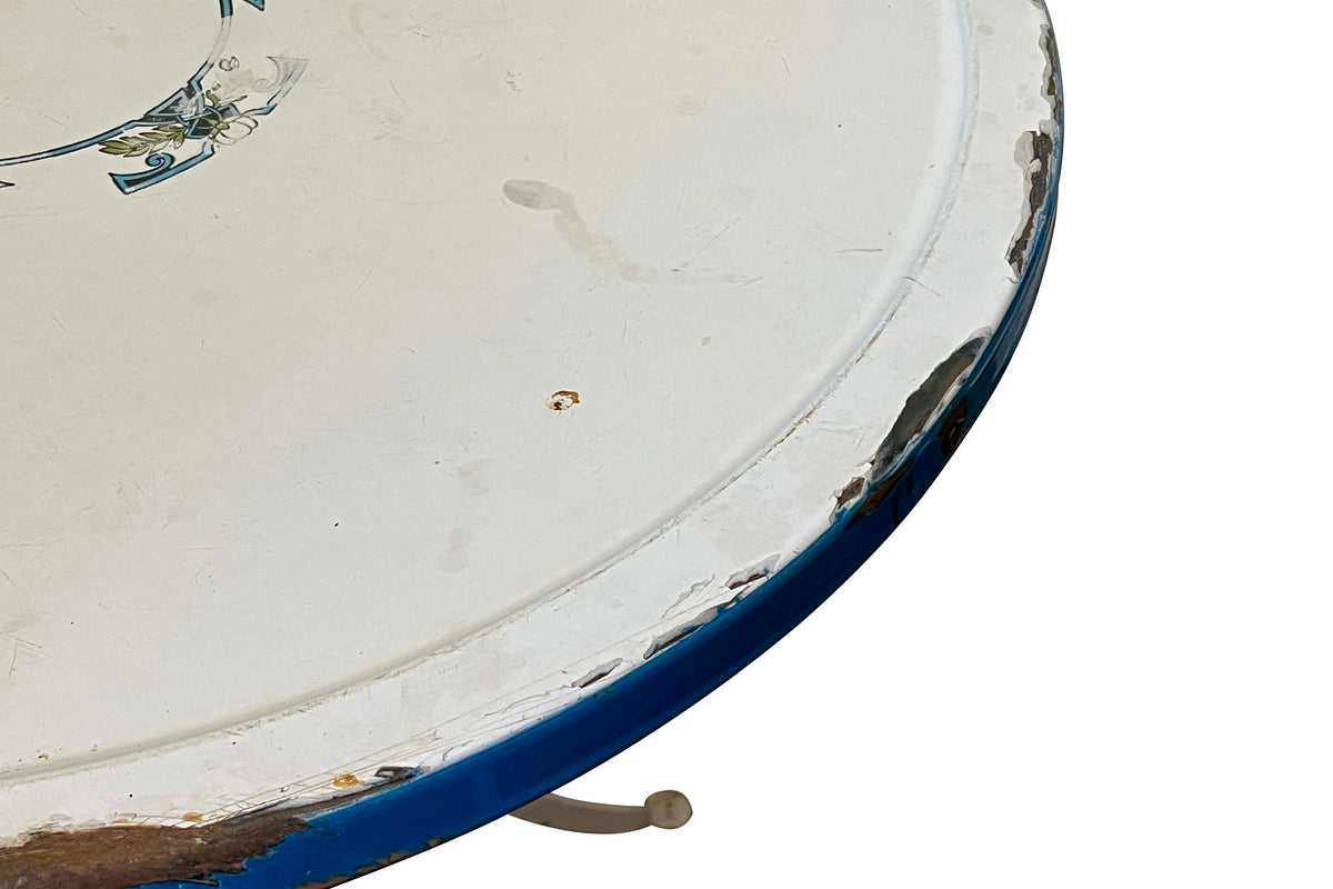 Early 20th Century French Enamelled Café Table with Secessionist Decoration