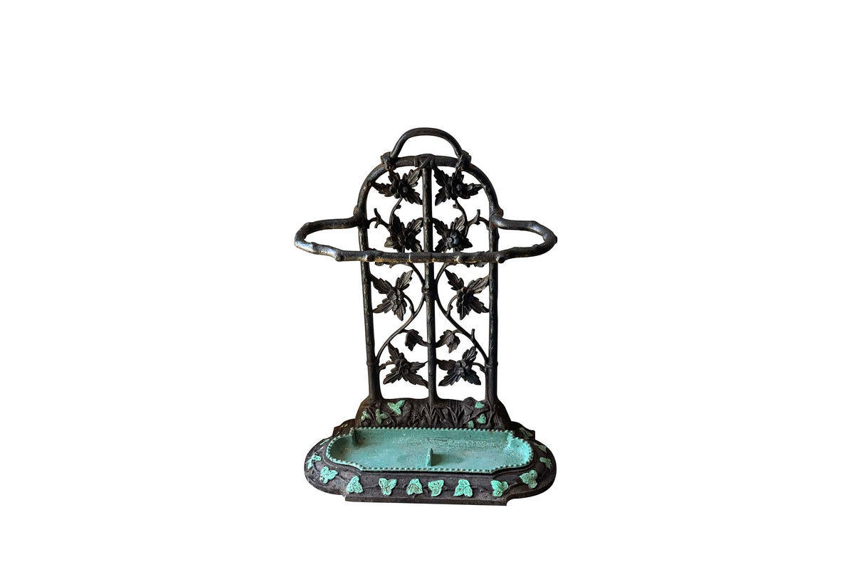 Early 20th Century French Art Nouveau Cast Iron Umbrella & Stick Stand