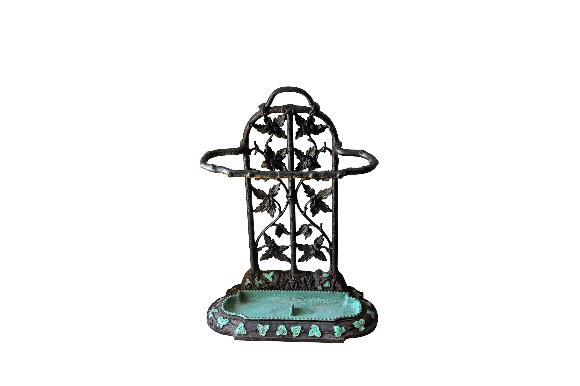 Early 20th Century French Art Nouveau Cast Iron Umbrella & Stick Stand
